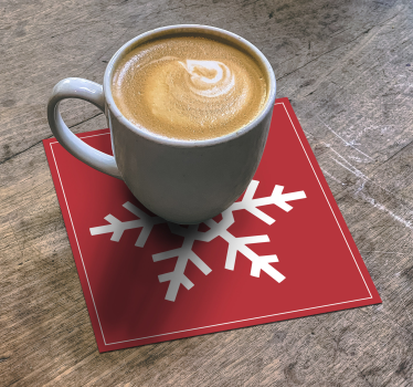 Posavasos navideños copo de nieve rojo - TenVinilo