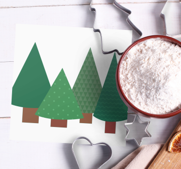 Posavasos navideño Árboles de navidad estilizados - TenVinilo