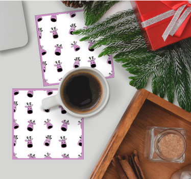 Posavasos navideño caras de renos divertidos - TenVinilo