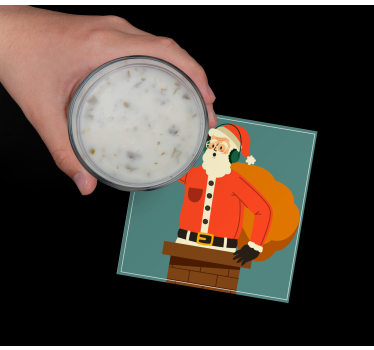 Posavasos navideño chimenea de escucha de papá noel - TenVinilo