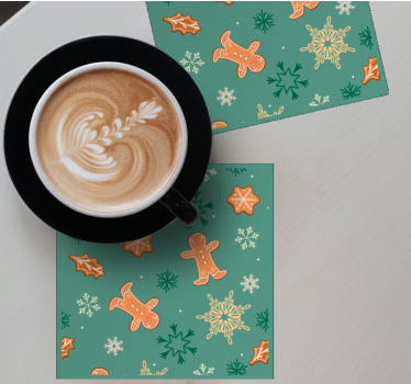 Posavasos navideño con diseño de galleta de jengibre - TenVinilo
