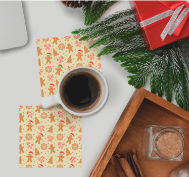 Posavasos navideño con diseño de galletas festivas - TenVinilo
