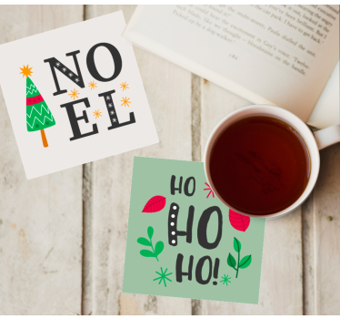 Posavasos navideño elfa ho ho gráfico - TenVinilo