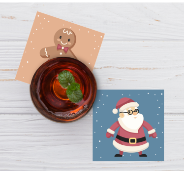 Posavasos navideño figuras de jengibre festivas - TenVinilo