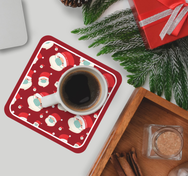 Posavasos navideño figuras festivas de santa - TenVinilo
