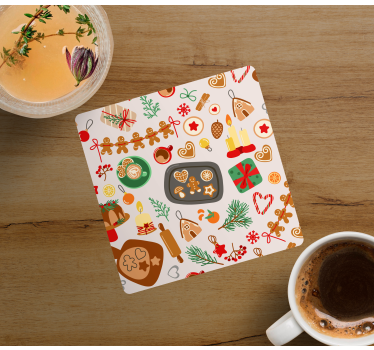 Posavasos navideño galletas de jengibre festivas - TenVinilo