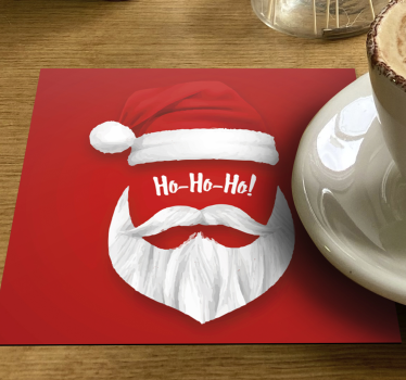 Posavasos navideño ilustración de gorro de santa - TenVinilo