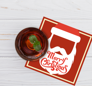 Posavasos navideño ilustración de santa claus - TenVinilo