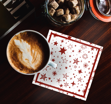 Posavasos navideño patrón estrellado festivo - TenVinilo