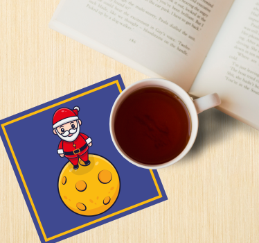Posavasos navideño santa en esfera de queso - TenVinilo