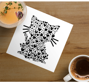 Posavasos original Corazones de gato - TenVinilo