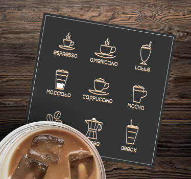 Posavasos original Increíbles iconos de café múltiples - TenVinilo