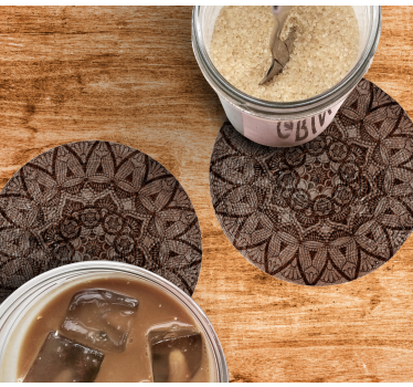 Posavasos original Madera como mandala - TenVinilo