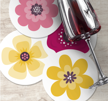 Posavasos original Silueta de flor simple - TenVinilo