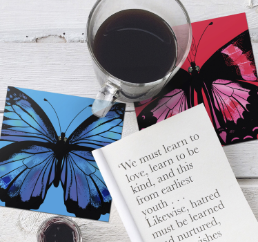 Posavasos originales hermosa y colorida mariposa - TenVinilo