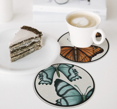 Posavasos originales de mariposas diferentes colores - TenVinilo
