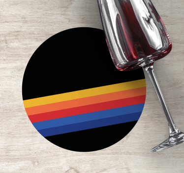 Posavasos patrón circular de rayas coloridas - TenVinilo