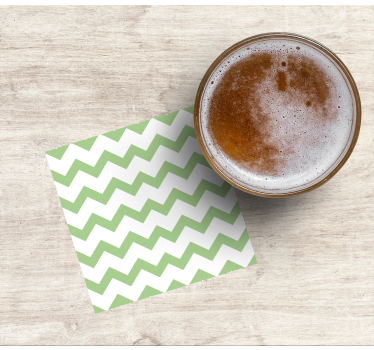 Posavasos patrón de chevron en verde - TenVinilo