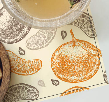 Posavasos patrón de frutas cítricas - TenVinilo