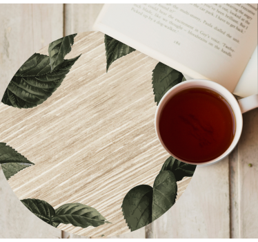 Posavasos patrón de hojas inspirado en la naturaleza - TenVinilo