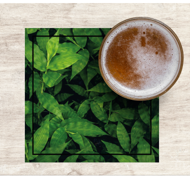 Posavasos patrón de hojas verdes lujosas - TenVinilo