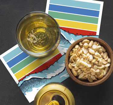 Posavasos patrón de olas coloridas - TenVinilo