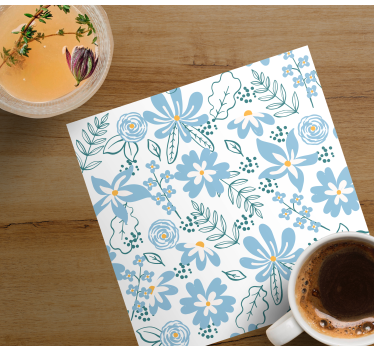 Posavasos patrón floral botánico - TenVinilo