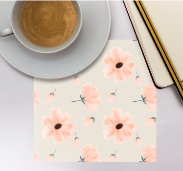 Posavasos patrón floral con pétalos suaves - TenVinilo
