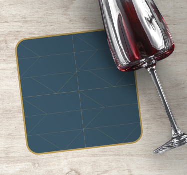 Posavasos patrón geométrico con detalle dorado - TenVinilo