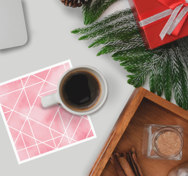 Posavasos patrón geométrico rosa - TenVinilo