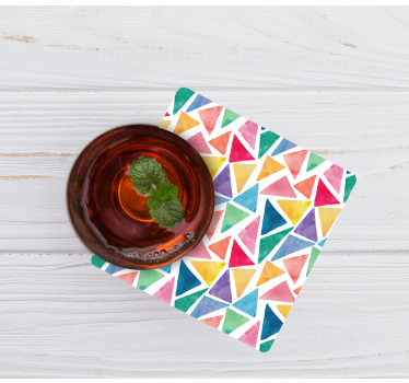 Posavasos patrón triangular colorido - TenVinilo