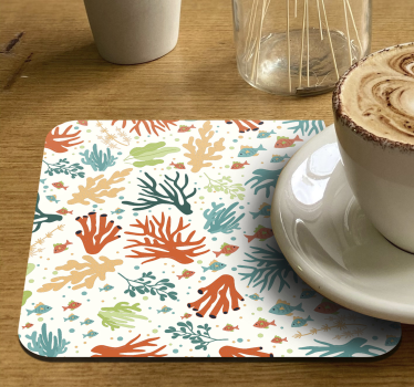 Posavasos patrones de coral coloridos - TenVinilo