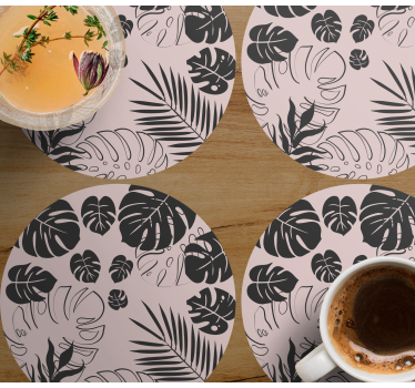 Posavasos patrones de hoja de monstera - TenVinilo