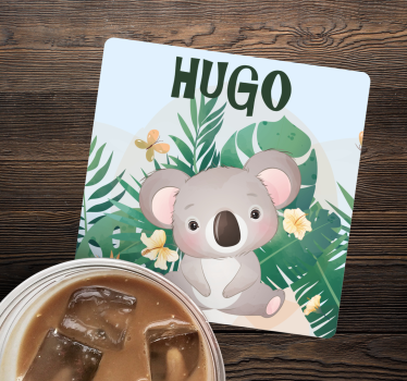 Posavasos personalizable arte de koala adorable - TenVinilo