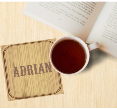 Posavasos personalizable con diseño de madera - TenVinilo