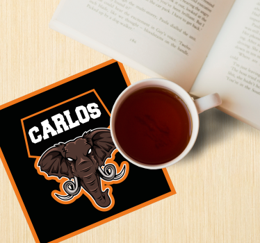 Posavasos personalizable Diseño de elefante - TenVinilo