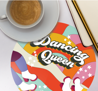 Posavasos personalizable diseño de pies de baile coloridos - TenVinilo