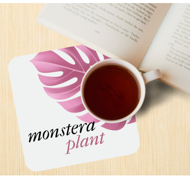 Posavasos personalizable hoja de monstera - TenVinilo