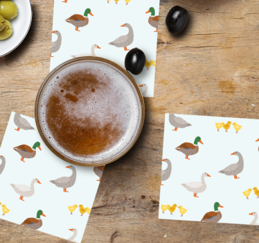 Posavasos personalizable patrones de patos caprichosos - TenVinilo