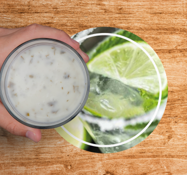 Posavasos personalizable refrescante sabor a lima - TenVinilo