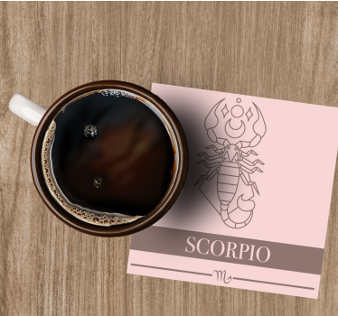 Posavasos personalizable símbolo astrológico escorpio - TenVinilo