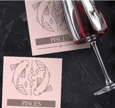 Posavasos personalizable símbolo de piscis - TenVinilo