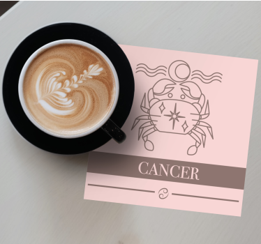 Posavasos personalizable símbolo zodiacal cáncer - TenVinilo