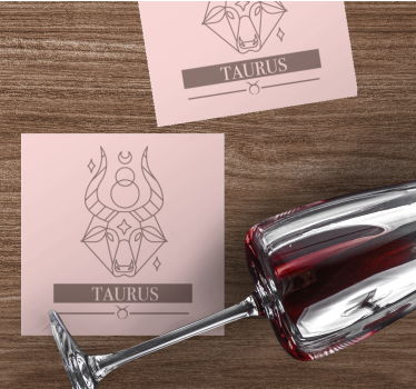 Posavasos personalizable tauro minimalista - TenVinilo