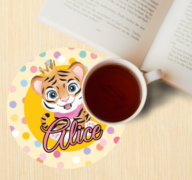Posavasos personalizable tigre coronado - TenVinilo