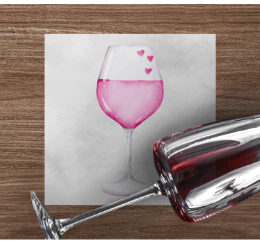 Posavasos personalizable vidrio adornado corazón - TenVinilo