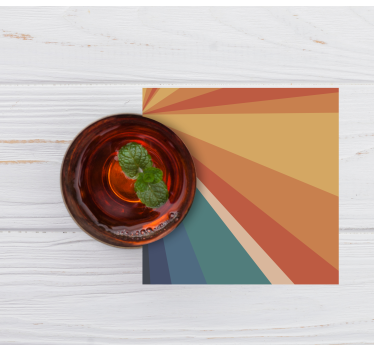Posavasos rayos de color geométricos - TenVinilo