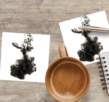 Posavasos remolino de tinta negra fluida - TenVinilo