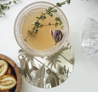 Posavasos retro Fauna tropical de la vendimia - TenVinilo