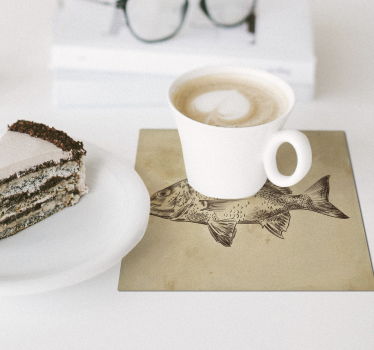 Posavasos retro pescado dibujado a mano - TenVinilo